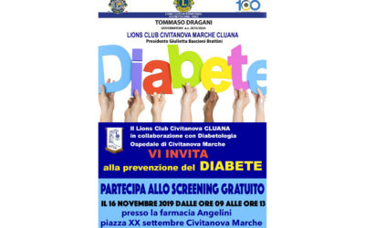 Screening gratuito del diabete – LC Civitanova Marche Cluana, 16 novembre