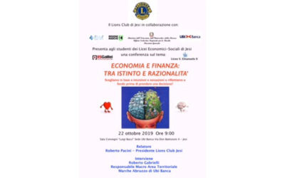 Economia e finanza: tra istinto e razionalità – LC Jesi, 22 ottobre