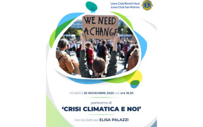 La crisi climatica e noi – Intermeeting LC San Marino e LC Rimini Host, 20 novembre 2020