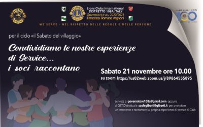 Condividiamo le nostre esperienze di Service… i Soci raccontano, 21 novembre 2020