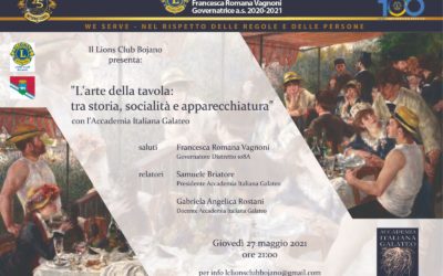 L’arte della tavola: tra storia, socialità ed apparecchiatura – LC Bojano, 27 maggio 2021