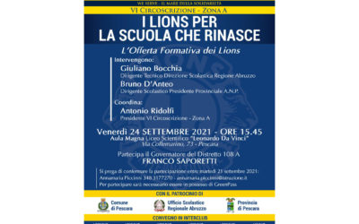 I Lions per la scuola che rinasce – LC VI Circ. zona A, 24 settembre 2021