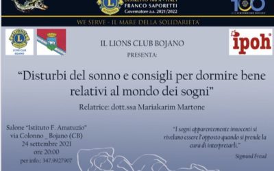 Disturbi del sonno – LC Bojano, 24 settembre 2021