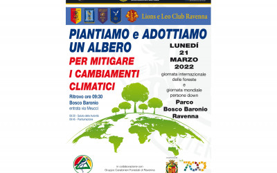 Piantiamo e adottiamo un albero con i Lions e Leo ravennati, 21 marzo 2022