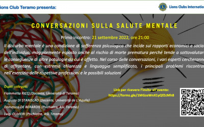 Conversazioni sulla salute mentale – LC Teramo, 21 settembre 2022