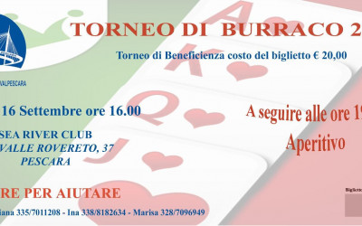 Torneo di Burraco – LC Pescara Valpescara, 16 settembre 2022