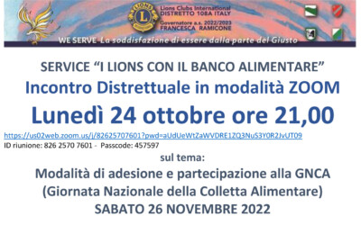 I Lions con il Banco Alimentare, 24 ottobre 2022