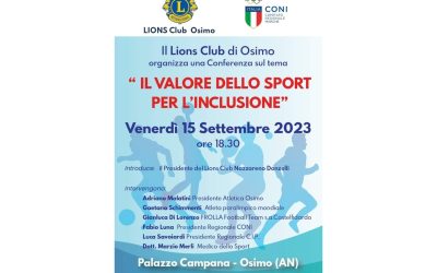 Il valore dello sport per l’inclusione – LC Osimo, 15 settembre 2023