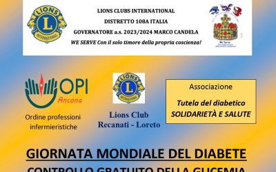 Controllo glicemia – LC Recanati, 12 novembre 2023