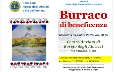 Torneo di Burraco – LC Roseto degli Abruzzi, 5 dicembre 2023