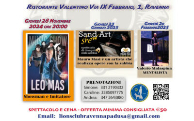 Eventi pro Donazione Cane Guida, LC Ravenna Padusa, dal 28 novembre 2024
