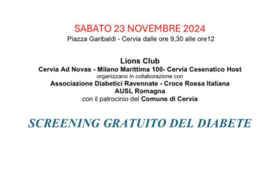 Screening Gratuito del Diabete, LC Cervia ad Novas, Cervia Cesenatico Host, Milano Marittima 100, 23 novembre 2024