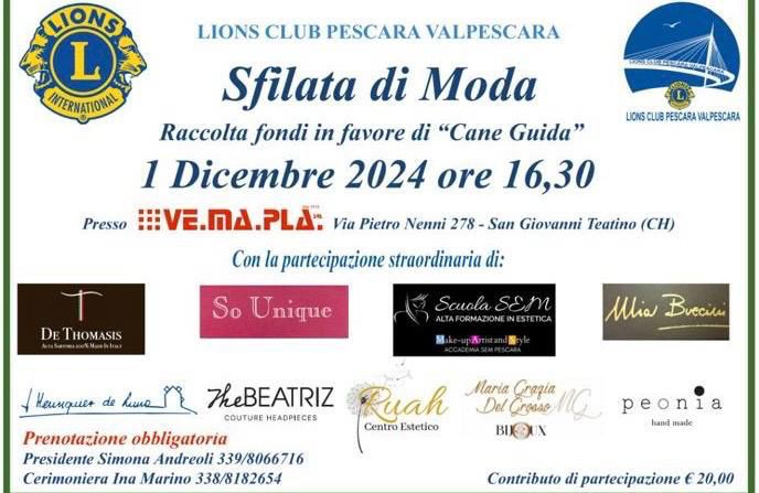 Sfilata di moda – LC Pescara Val Pescara, 1 dicembre 2024