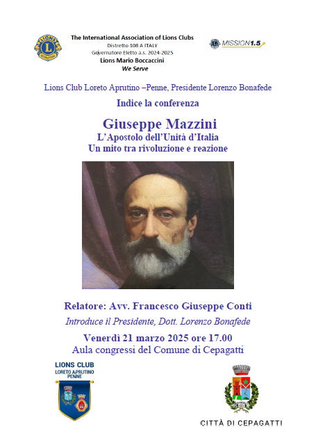 Giuseppe Mazzini – LC Loreto Aprutino Penne, 21 marzo 2025