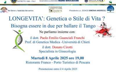 LONGEVITA’: Genetica o Stile di Vita? – LC Pescara Valpescara, 8 aprile 2025