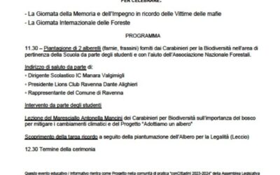 Un albero per la legalità  e per il futuro dell’ambiente – LC Ravenna Dante Alighieri, 28 marzo 2025