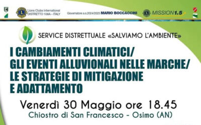I Cambiamenti climatici, gli eventi alluvionali nelle Marche, le strategie di mitigazione e adattamento – LC Osimo, 30 maggio 2025