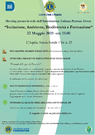Inclusione, Ambiente, Biodiversit&agrave;, Formazione &ndash; LC L&rsquo;Aquila, 22 maggio 2025