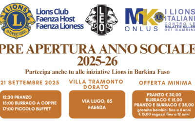 Apertura anno sociale – LC Faenza Host e LC Faenza Lioness, settembre 2025