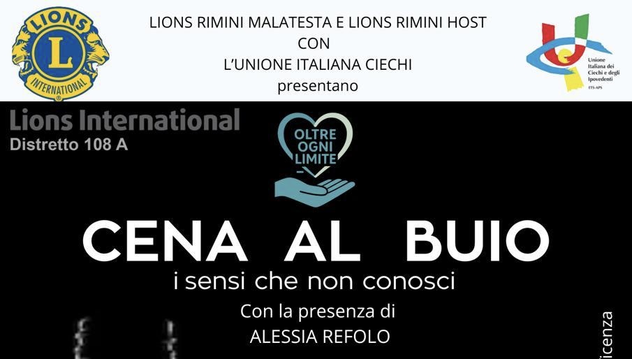 Cena al buio – LC Rimini Malatesta, 9 ottobre 2025