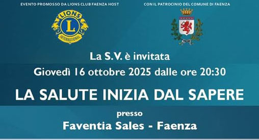 La salute inizia dal sapere, LC Faenza Host, 16 ottobre 2025