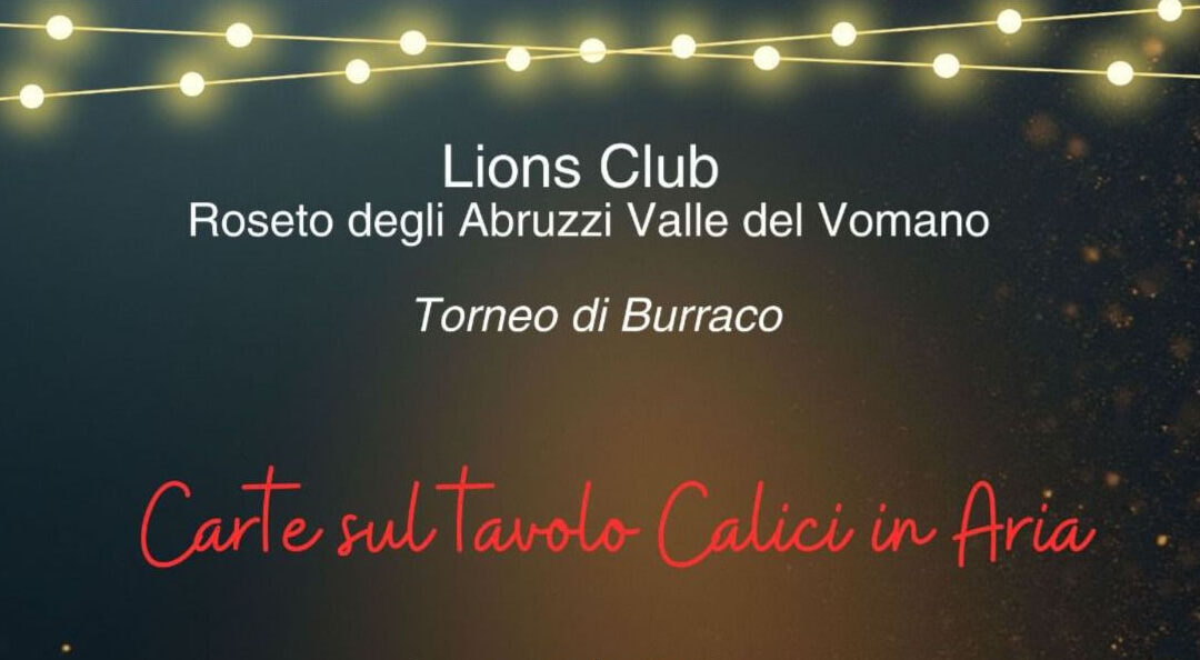 Torneo di Burraco – LC Roseto degli Abruzzi Valle del Vomano, 30 novembre 2025