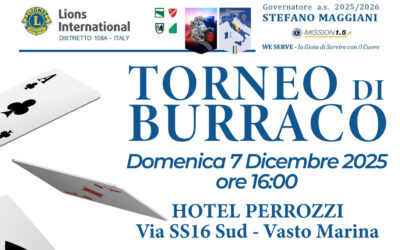 Torneo di Burraco – LC Vasto New Century, 7 novembre 2025