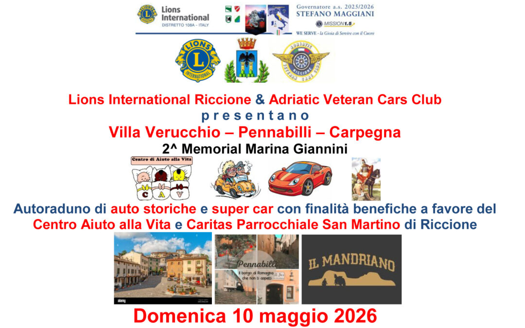 Raduno di auto storiche &ndash; LC Riccione, 10 maggio 2026