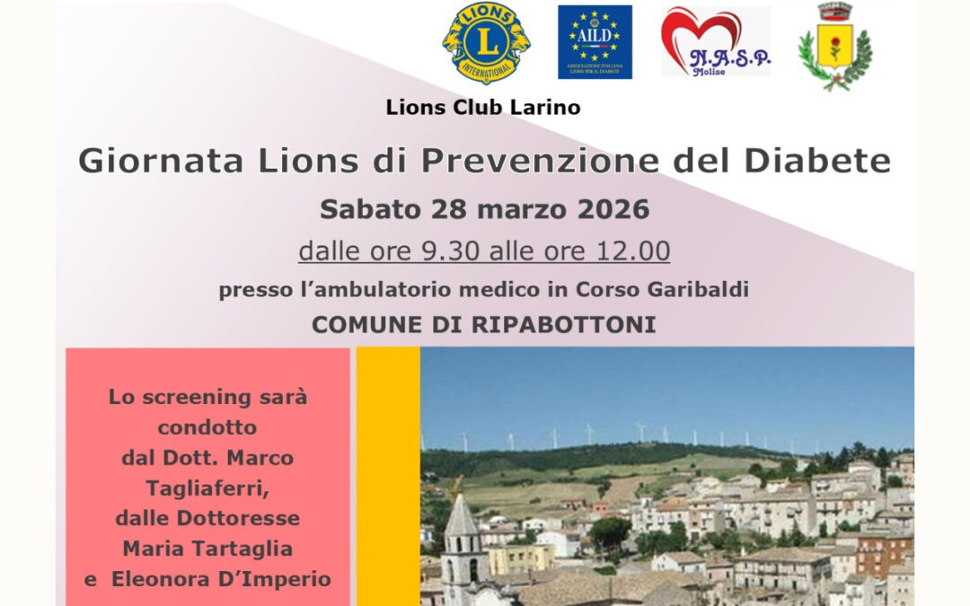Screening diabete &ndash; LC Larino, 28 marzo 2026
