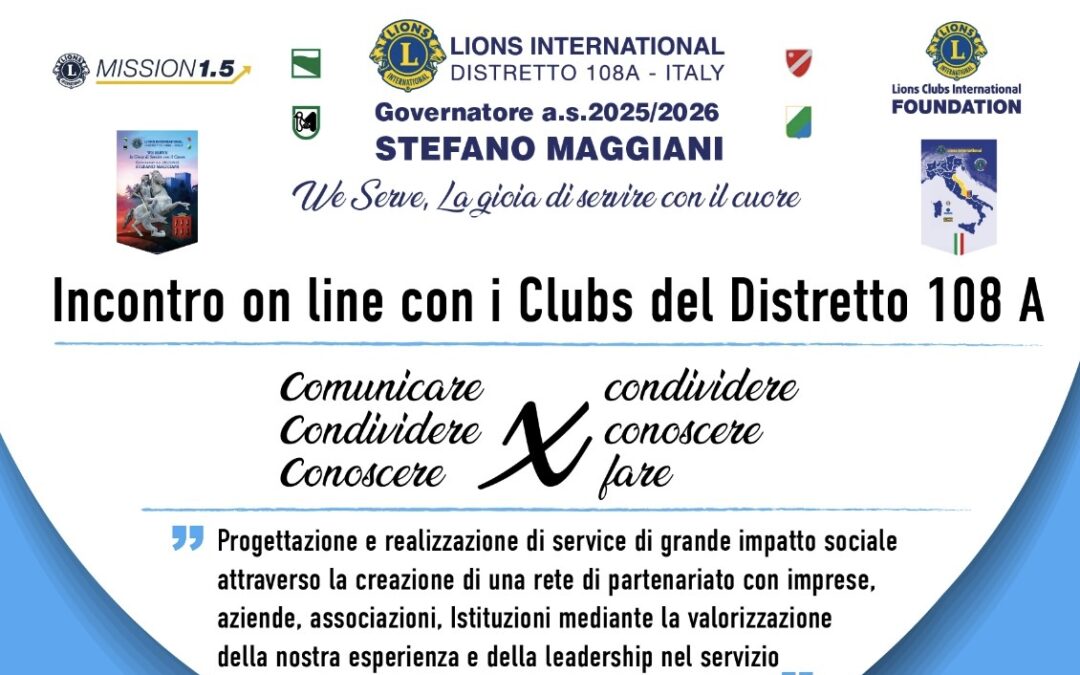 Incontro online con il Distretto, ore 19 del 22 aprile 2026