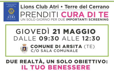 Screening gratuito &ndash; LC Atri Terre del Cerrano, 21 maggio 2026