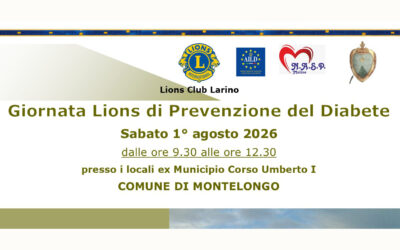 Giornata di prevenzione del diabete – LC Larino, 1 agosto 2026