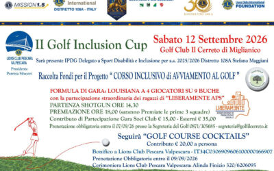 Golf Inclusion – LC Pescara Valpescara, 12 settembre 2026